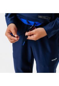 KIPSTA - Spodnie do piłki nożnej dla dzieci Kipsta Viralto Club. Okazja: na co dzień. Kolor: niebieski. Materiał: materiał, poliester, elastan. Styl: sportowy, casual