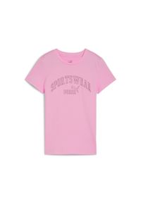 Puma - Damska koszulka ESS+ LOGO LAB PUMA Mauved Out Pink. Kolor: różowy. Materiał: guma. Sport: joga i pilates