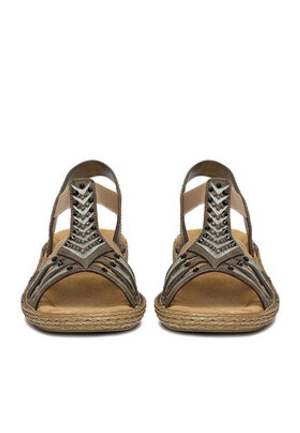 Rieker Sandały CEO-65861-45 Szary. Kolor: szary. Materiał: skóra