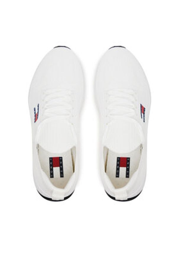 Tommy Jeans Sneakersy Runner Kntitted EM0EM01555 Biały. Kolor: biały. Materiał: materiał