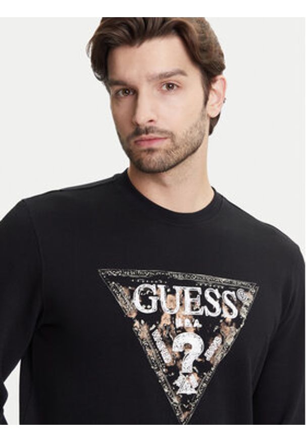 Guess Bluza M5YQ05 K68I4 Czarny Regular Fit. Kolor: czarny. Materiał: bawełna