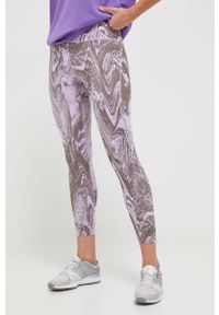 Adidas by Stella McCartney - adidas by Stella McCartney legginsy treningowe TruePurpose Optime kolor fioletowy wzorzyste. Kolor: fioletowy. Materiał: skóra, dzianina, materiał. Wzór: ze splotem. Sport: fitness #1