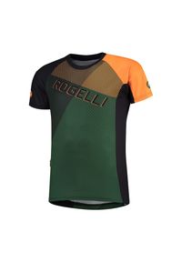 ROGELLI - Koszulka rowerowa MTB męska Rogelli ADVENTURE 2.0. Kolor: zielony, wielokolorowy, pomarańczowy, czarny