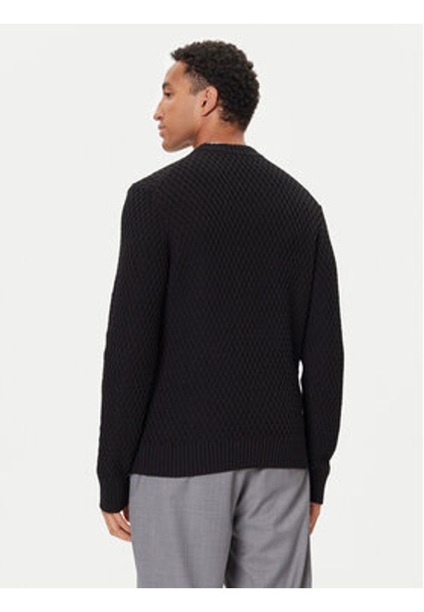 Hugo - HUGO Sweter Syer 50546995 Czarny Regular Fit. Kolor: czarny. Materiał: bawełna