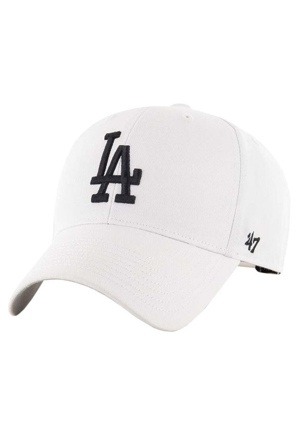 47 Brand - Czapka z daszkiem męska MLB Los Angeles Dodgers Cap. Kolor: biały. Materiał: akryl, wełna