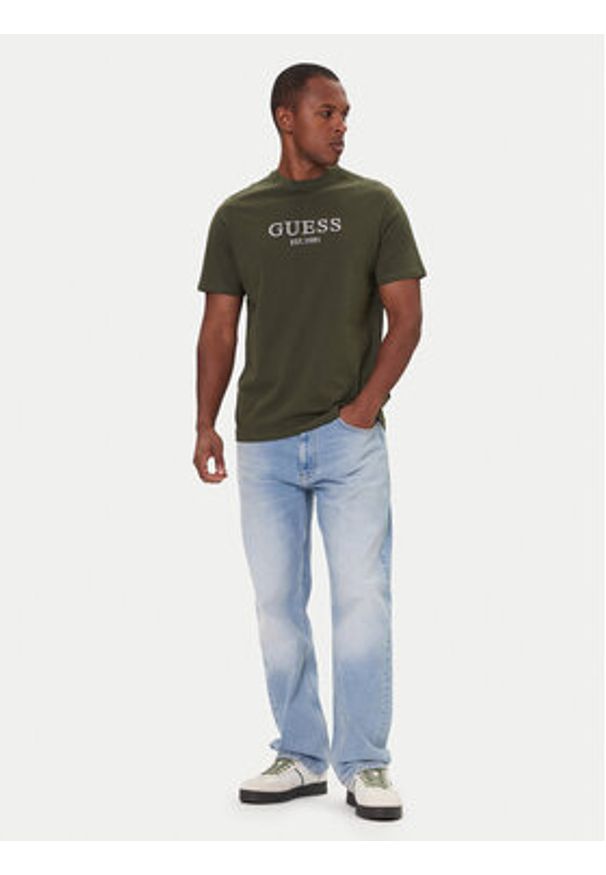 Guess T-Shirt M5BI09 K8FQ4 Zielony Regular Fit. Kolor: zielony. Materiał: bawełna