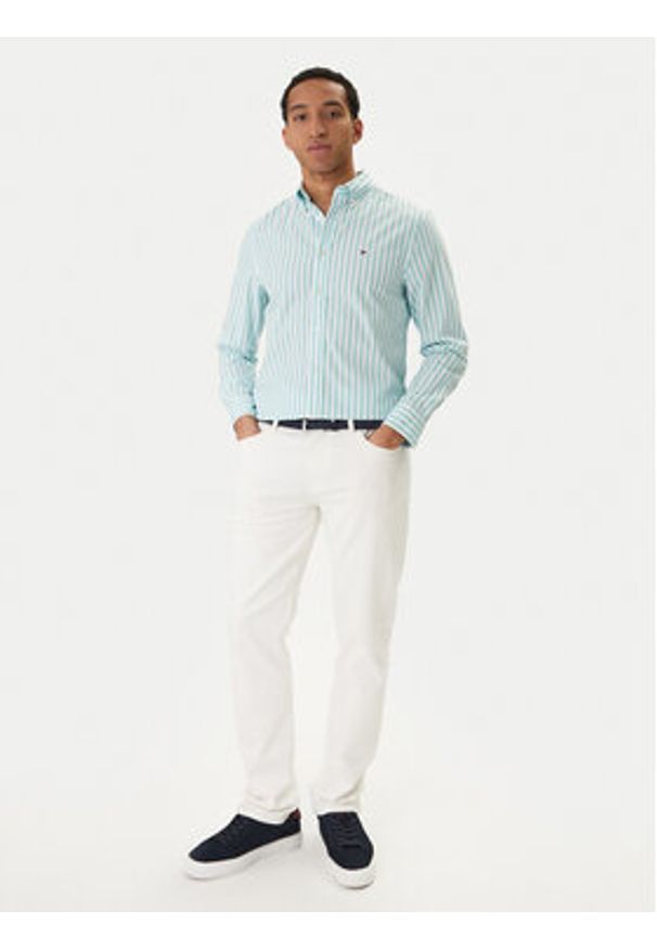 TOMMY HILFIGER - Tommy Hilfiger Koszula MW0MW42440 Zielony Regular Fit. Kolor: zielony. Materiał: bawełna
