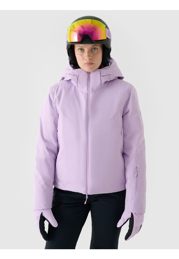 4f - 4F Kurtka narciarska membrana Dermizax 20000 damska - fioletowa XXL. Typ kołnierza: kaptur. Kolor: fioletowy. Materiał: dzianina, materiał, tkanina. Długość: długie. Wzór: aplikacja. Sezon: zima. Styl: klasyczny