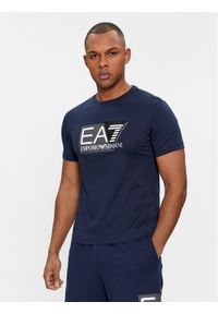 EA7 Emporio Armani T-Shirt 3DPT81 PJM9Z 1554 Granatowy Regular Fit. Kolor: niebieski. Materiał: bawełna