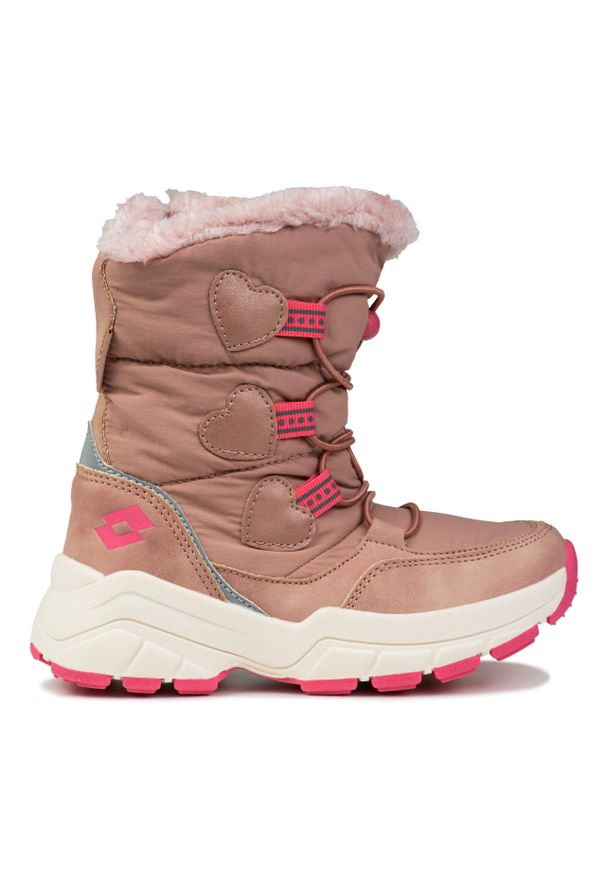LOTTO - Buty dziecięce śniegowce ocieplane Lotto TRALEIKA TEX. Kolor: beżowy, wielokolorowy, różowy. Sezon: zima