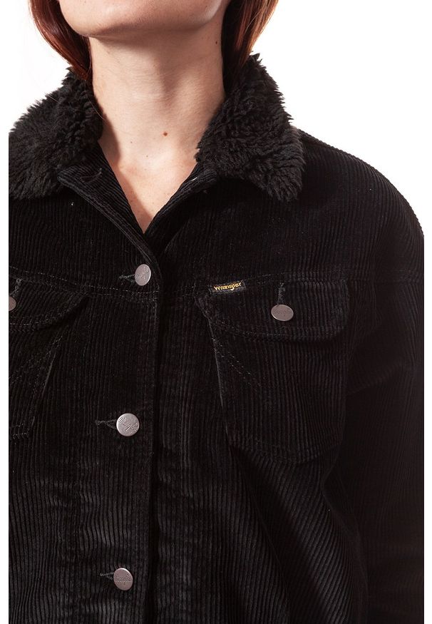 Wrangler - DAMSKA KURTKA PRZEJŚCIOWA WRANGLER 80´S WESTERN JACKET BLACK W422UP100 112128808. Materiał: jeans. Wzór: jednolity
