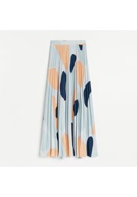 Reserved - Plisowana spódnica midi - Niebieski. Kolor: niebieski #1