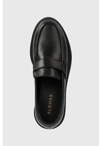Alohas mokasyny skórzane Obsidian damskie kolor czarny na platformie S00810.253. Kolor: czarny. Materiał: skóra. Obcas: na platformie #5