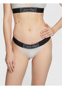 Calvin Klein Swimwear Dół od bikini KW0KW01950 Srebrny. Kolor: srebrny. Materiał: syntetyk