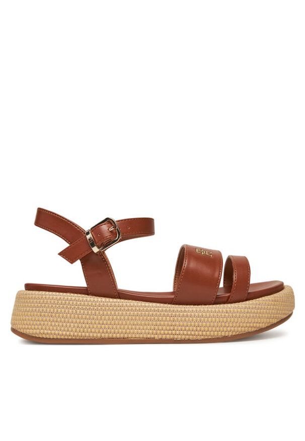 TOMMY HILFIGER - Tommy Hilfiger Espadryle T3A2-33793-0326 S Brązowy. Kolor: brązowy. Materiał: skóra