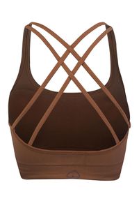 BESHAPED - Stanik Fitness BeShaped Gym Queen Bezszwowy. Kolor: brązowy. Materiał: nylon. Sport: fitness