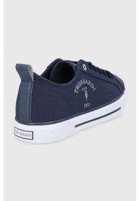 Trussardi Jeans - Trussardi tenisówki męskie kolor granatowy. Nosek buta: okrągły. Zapięcie: sznurówki. Kolor: niebieski. Materiał: guma #4
