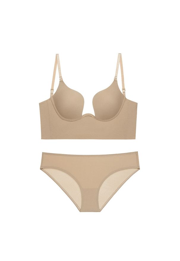 Intica - Komplet bielizny dopasowany do dużych dekoltów z wysokiej jakości materiałów Regi. Kolor: beżowy. Materiał: materiał