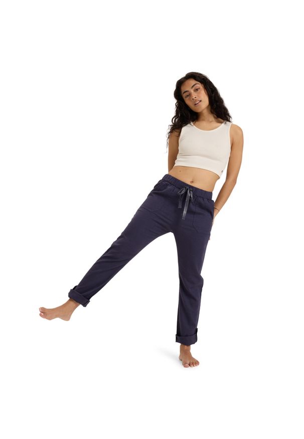 Roxy - Spodnie cargo dla Kobiety ON THE SEASHORE. Kolor: niebieski. Materiał: len, wiskoza. Sezon: lato. Sport: turystyka piesza