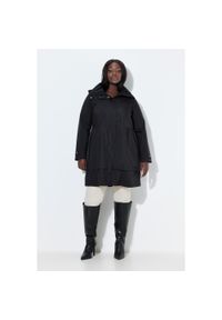 ULLA POPKEN - Damskie Płaszcz z sympateksu wodoodporny stójka kieszenie zapinane na zamek. Typ kołnierza: kołnierzyk stójkowy. Kolekcja: plus size. Kolor: czarny. Materiał: poliester, materiał #1