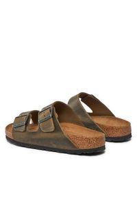 Birkenstock Klapki Arizona 1027039 Khaki. Kolor: brązowy. Materiał: skóra