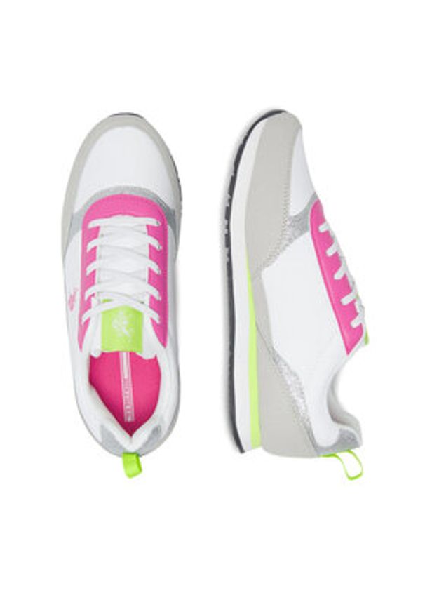 U.S. Polo Assn. Sneakersy NOBIK013 Białe złoto. Kolor: złoty, biały, wielokolorowy. Materiał: materiał