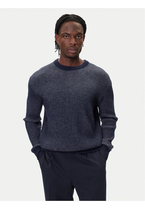 Guess Sweter M5BR20 Z0482 Granatowy Regular Fit. Kolor: niebieski. Materiał: syntetyk