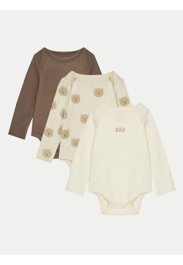 GAP - Gap Komplet body dziecięcych 600961-02 Beżowy. Kolor: beżowy. Materiał: bawełna