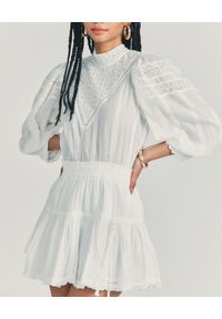 LOVE SHACK FANCY - Bawełniana sukienka z koronką Viola. Kolor: biały. Materiał: koronka, bawełna. Wzór: koronka. Długość: mini