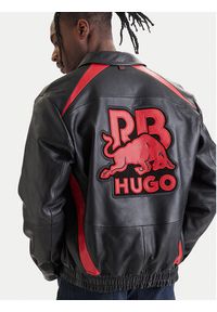 Hugo - HUGO Kurtka skórzana Lugor 50559737 Czarny Regular Fit. Kolor: czarny. Materiał: skóra #6