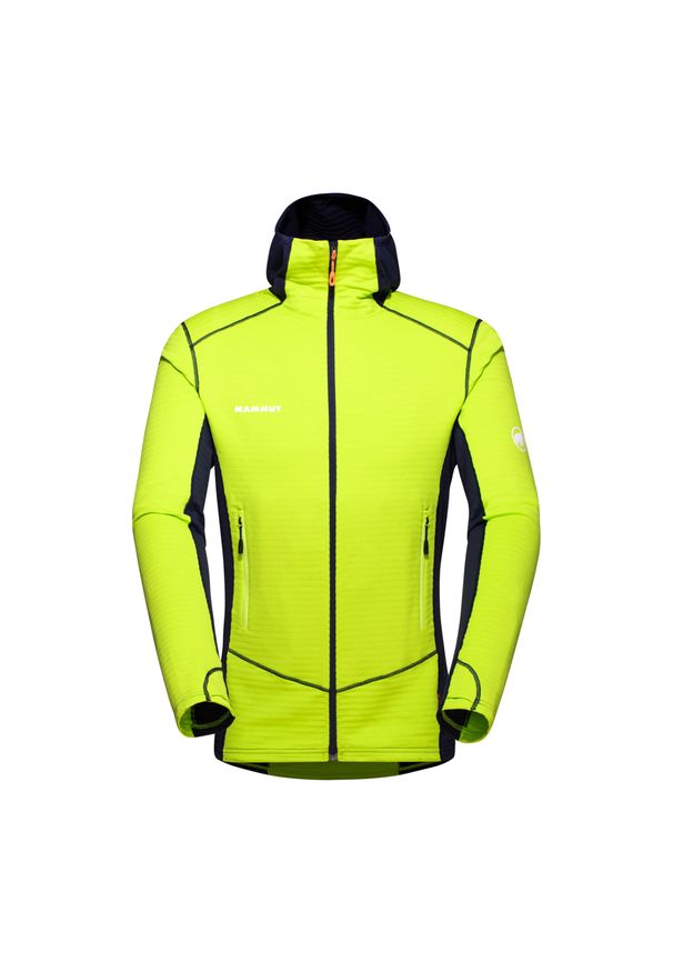 Bluza polarowa męska Mammut Taiss Light ML Hooded. Kolor: zielony, wielokolorowy, żółty. Materiał: polar