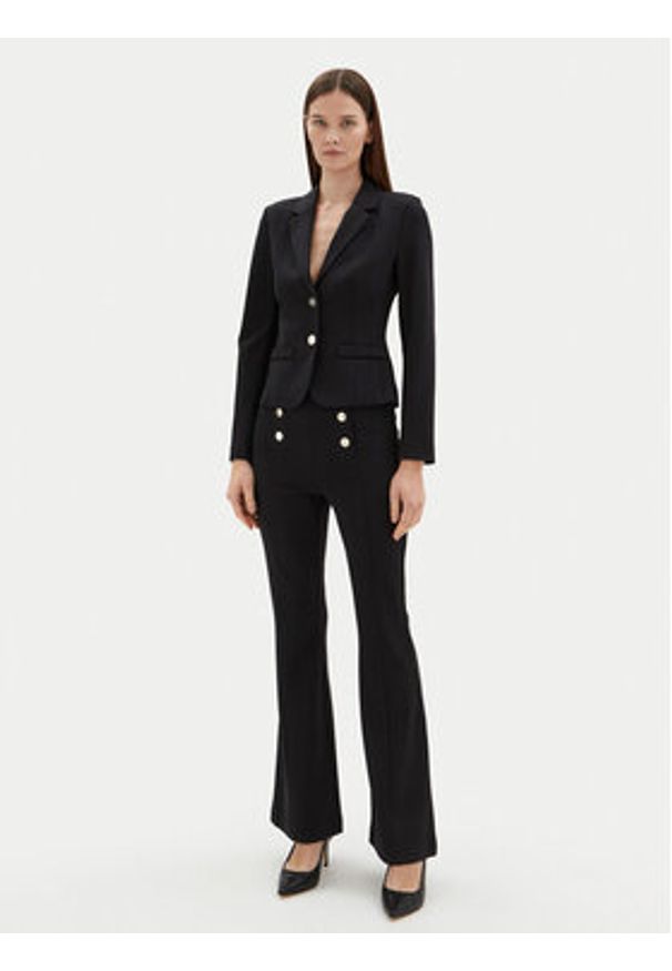 Motivi Spodnie materiałowe P040Q003468N Czarny Flare Fit. Kolor: czarny. Materiał: wiskoza