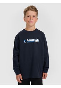 4f - 4F Longsleeve regular z nadrukiem chłopięcy - granatowy 146 (10-11 lat). Kolor: niebieski. Długość rękawa: długi rękaw. Wzór: nadruk. Sezon: lato #1