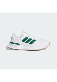 Adidas - Skórzane buty golfowe bez kolców S2G 26. Kolor: czarny, zielony, biały, wielokolorowy. Materiał: skóra. Sport: golf #1