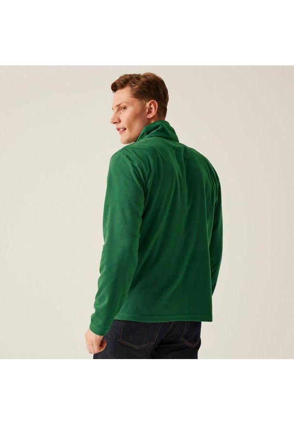 Regatta - Polar roboczy męski Micro Zip Neck. Kolor: zielony. Materiał: polar. Sport: turystyka piesza