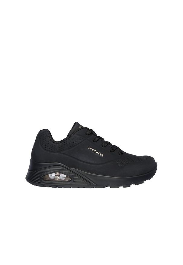 skechers - Buty damskie SKECHERS Uno Stand On Air. Okazja: na co dzień. Kolor: czarny. Materiał: skóra
