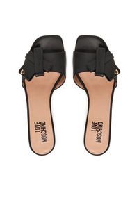 Love Moschino - LOVE MOSCHINO Klapki JA28115G0OIE0000 Czarny. Kolor: czarny. Materiał: skóra #4