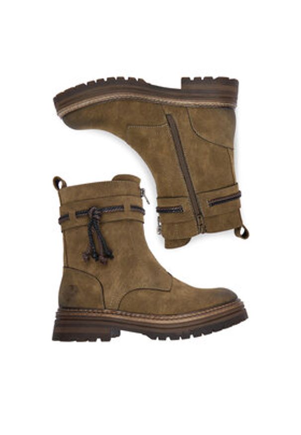 Rieker Botki CEO-93068-54 Khaki. Kolor: brązowy. Materiał: materiał