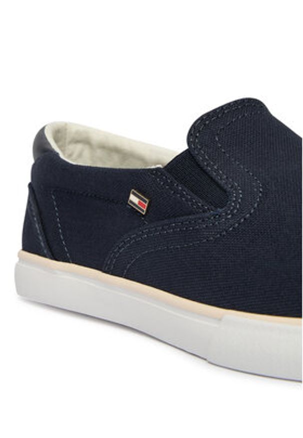 TOMMY HILFIGER - Tommy Hilfiger Tenisówki Th Low Profile Slip On FW0FW09103 Granatowy. Zapięcie: bez zapięcia. Kolor: niebieski. Materiał: materiał