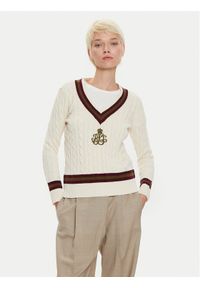 Lauren Ralph Lauren - LAUREN RALPH LAUREN Sweter 200951624002 Écru Regular Fit. Materiał: bawełna