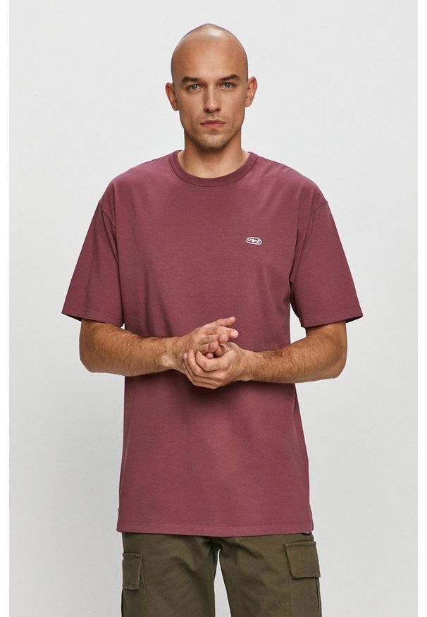 Vans - T-shirt. Okazja: na co dzień. Kolor: fioletowy. Materiał: dzianina. Wzór: gładki. Styl: casual