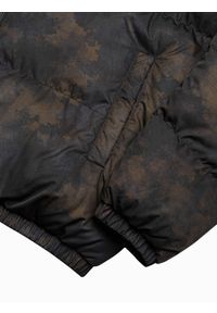 Ombre Clothing - Kurtka męska puffer - czarna V14 C529 - XL. Kolor: czarny. Materiał: materiał, poliester. Sezon: zima. Styl: sportowy #3