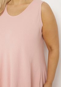 Born2be - Różowa Rozkloszowana Sukienka z Bawełną Nairilo. Okazja: na spacer. Kolor: różowy. Materiał: bawełna. Sezon: lato. Styl: klasyczny, elegancki #5