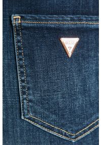 Guess - Spódnica jeansowa. Stan: podwyższony. Kolor: niebieski. Materiał: jeans