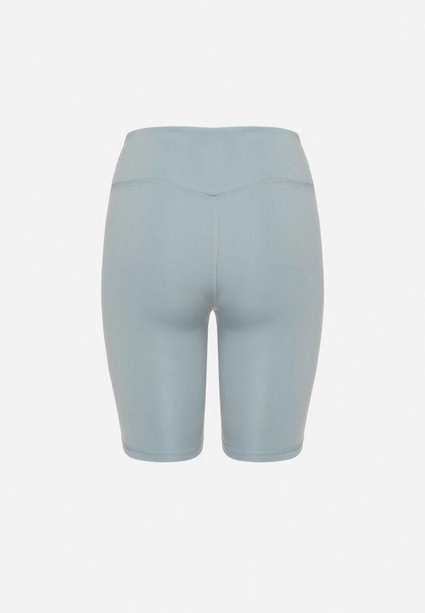 Born2be - Miętowe Kolarki Szorty z Wysokim Stanem i Szeroką Gumką w Pasie Nansileene. Stan: podwyższony. Kolor: miętowy. Styl: elegancki