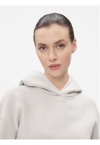 Calvin Klein Bluza Metallic Micro Logo Hoodie K20K206960 Beżowy Regular Fit. Kolor: beżowy. Materiał: bawełna, syntetyk