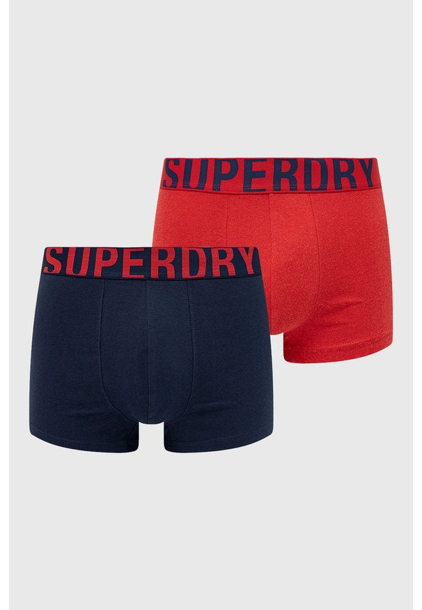 Superdry Bokserki (2-pack) męskie kolor granatowy. Kolor: niebieski. Materiał: bawełna