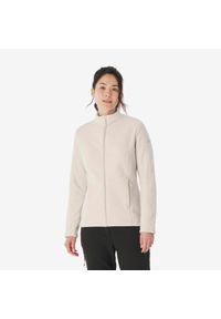 quechua - Polar turystyczny damski Quechua MH500 zamek. Kolor: beżowy. Materiał: poliester, materiał. Sport: turystyka piesza
