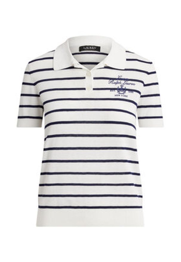 Lauren Ralph Lauren - LAUREN RALPH LAUREN Polo 200P03506001 Biały Slim Fit. Typ kołnierza: polo. Kolor: biały. Materiał: bawełna