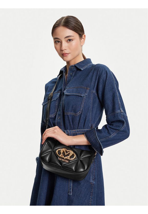 Love Moschino - LOVE MOSCHINO Torebka JC4083PP1NLC0000 Czarny. Kolor: czarny. Materiał: skórzane